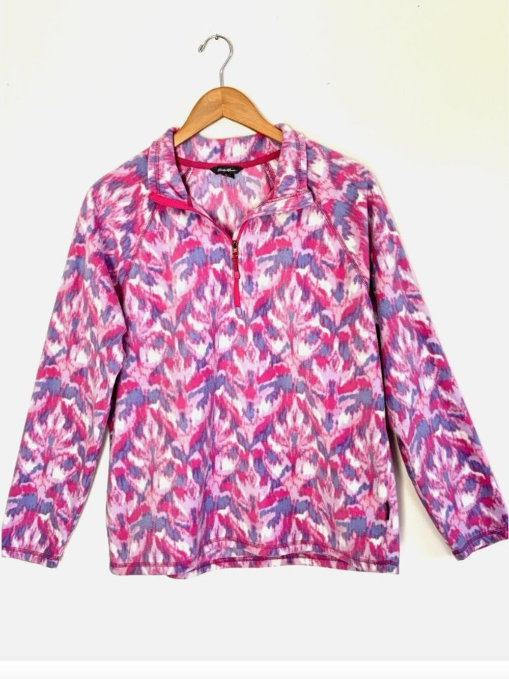 Eddie Bauer Women Fleece Quarter Zip Pullover Sweatshirt Outdoor Layering Large